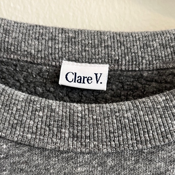 Clare V Gray L’Ennui Textured Sweatshirt - Picture 2 of 7